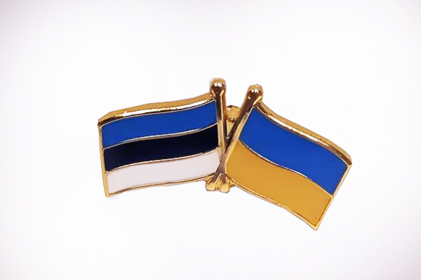 HEATEGEVUSLIK Rinnamärk Ukraina-Eesti lipp