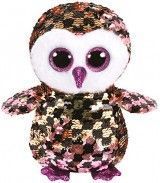Pehme mänguloom TY CHECKS - sequin pink/blk owl reg
