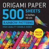 Origami Paper 500 sheets Rainbow Patterns 4" (10 cm): High-Quality Double-Sided Origami Sheets Printed with 12 Different Patterns